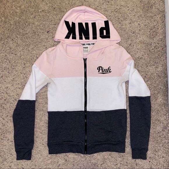 PINK Victoria's Secret Tops - PINK Victoria’s Secret Color Block Hoodie